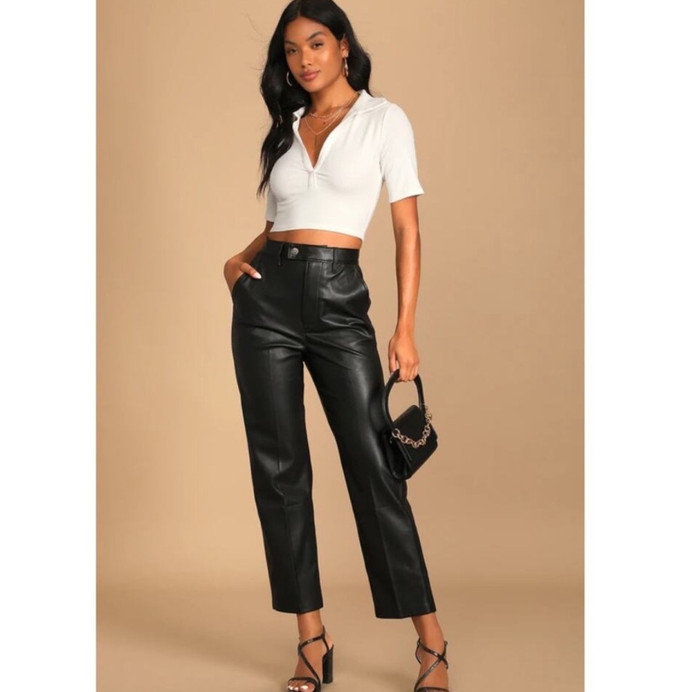 Levi Premium Math Club Women’s Vegan leather Black Pants Size 29 NWOT
